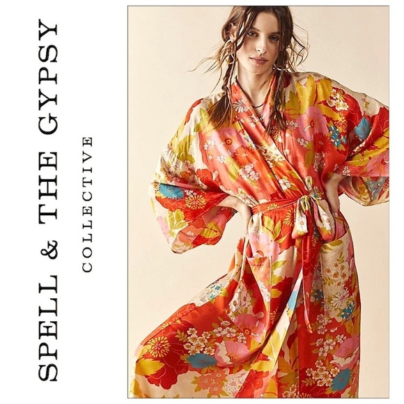 Nwt Spell & The Gypsy Tyler Maxi Robe Chili Red Size S/M